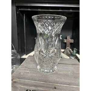 Vintage Crystal vase sunburst design